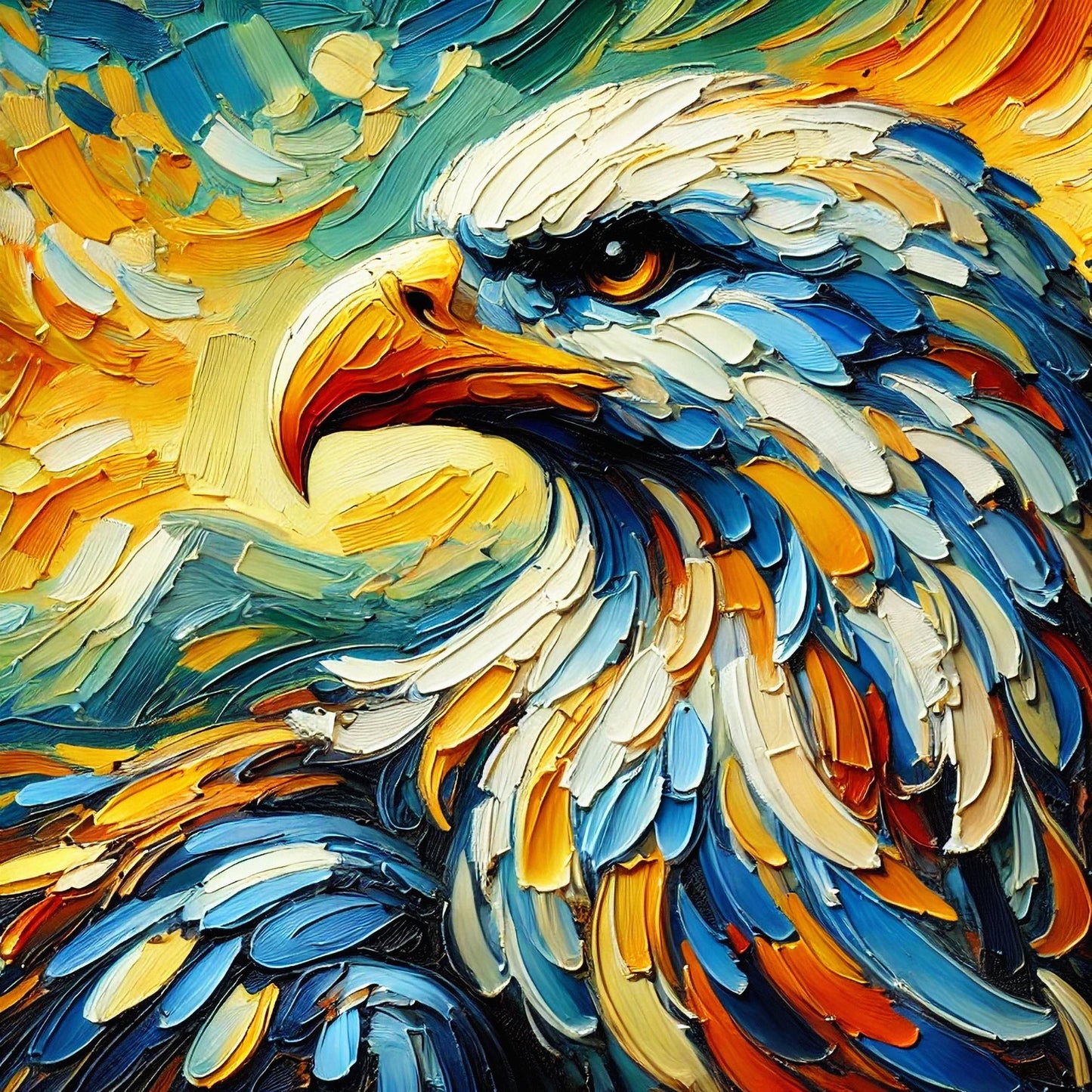 Canvas Art Print - Abstract Eagle Head - 60cm x 60cm
