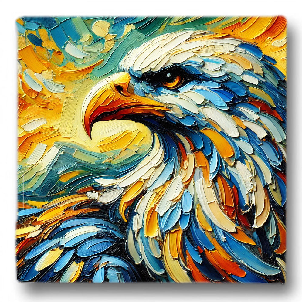 Canvas Art Print - Abstract Eagle Head - 60cm x 60cm