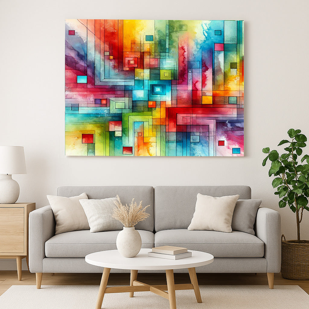 Canvas Wall Art - Geometric 100cm x 80cm