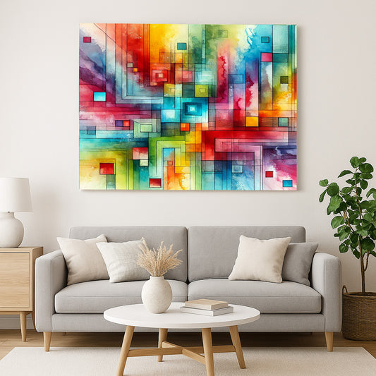 Canvas Wall Art - Geometric 100cm x 80cm