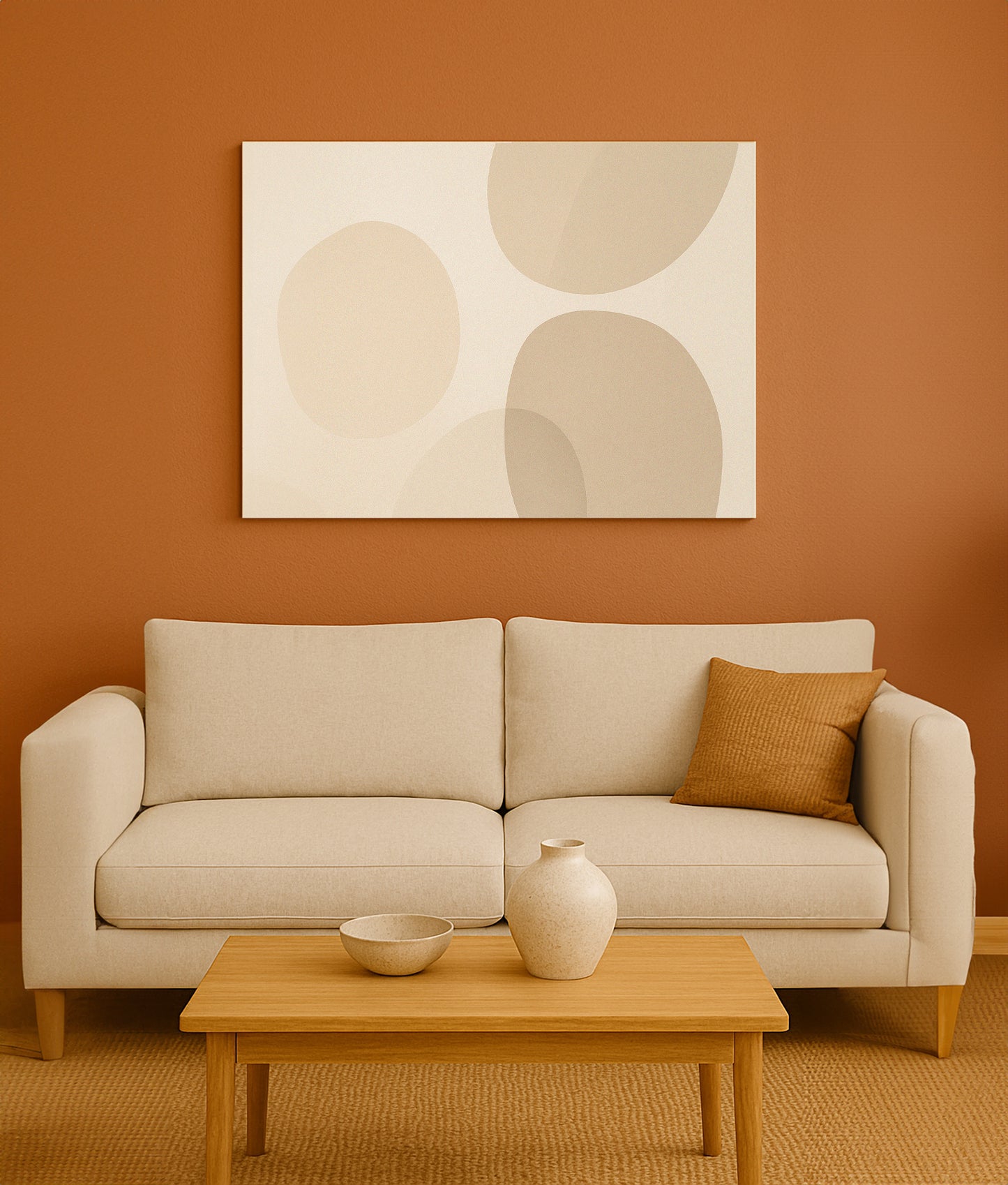 Abstract Canvas Wall Art Beige