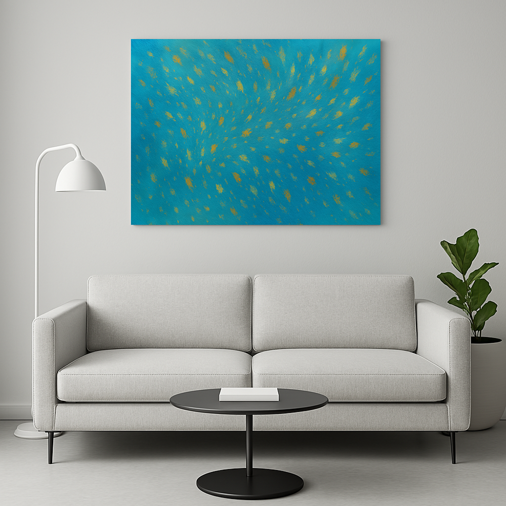 Canvas Wall Art Blue Swirl
