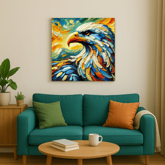 Canvas Art Print - Abstract Eagle Head - 60cm x 60cm
