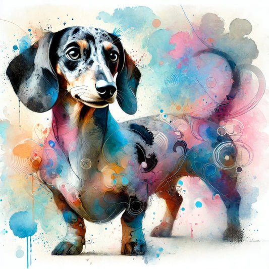 Abstract Canvas Art Dachshund