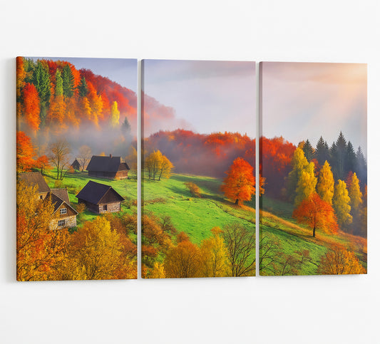 Canvas Wall Art three piece Autumn Colours