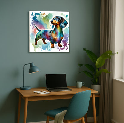 Canvas Wall Art - Whimsical Dachshund Watercolor