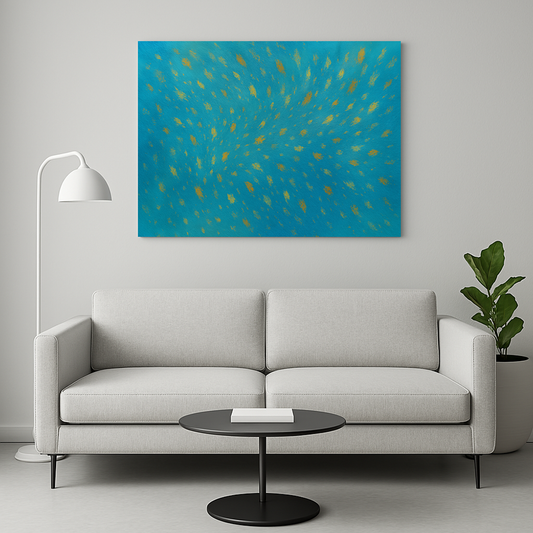 Canvas Wall Art Blue Swirl