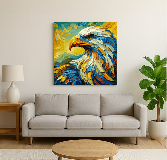 Canvas Art Print - Abstract Eagle Head - 60cm x 60cm