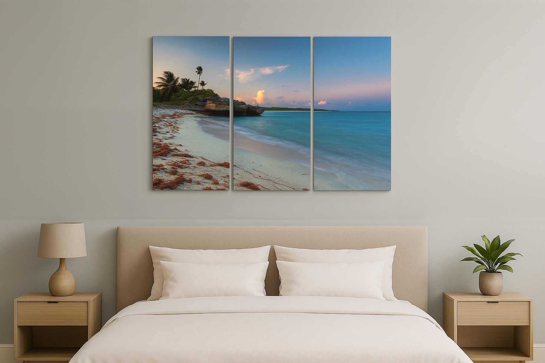 Tropical Beach Canvas Set of three